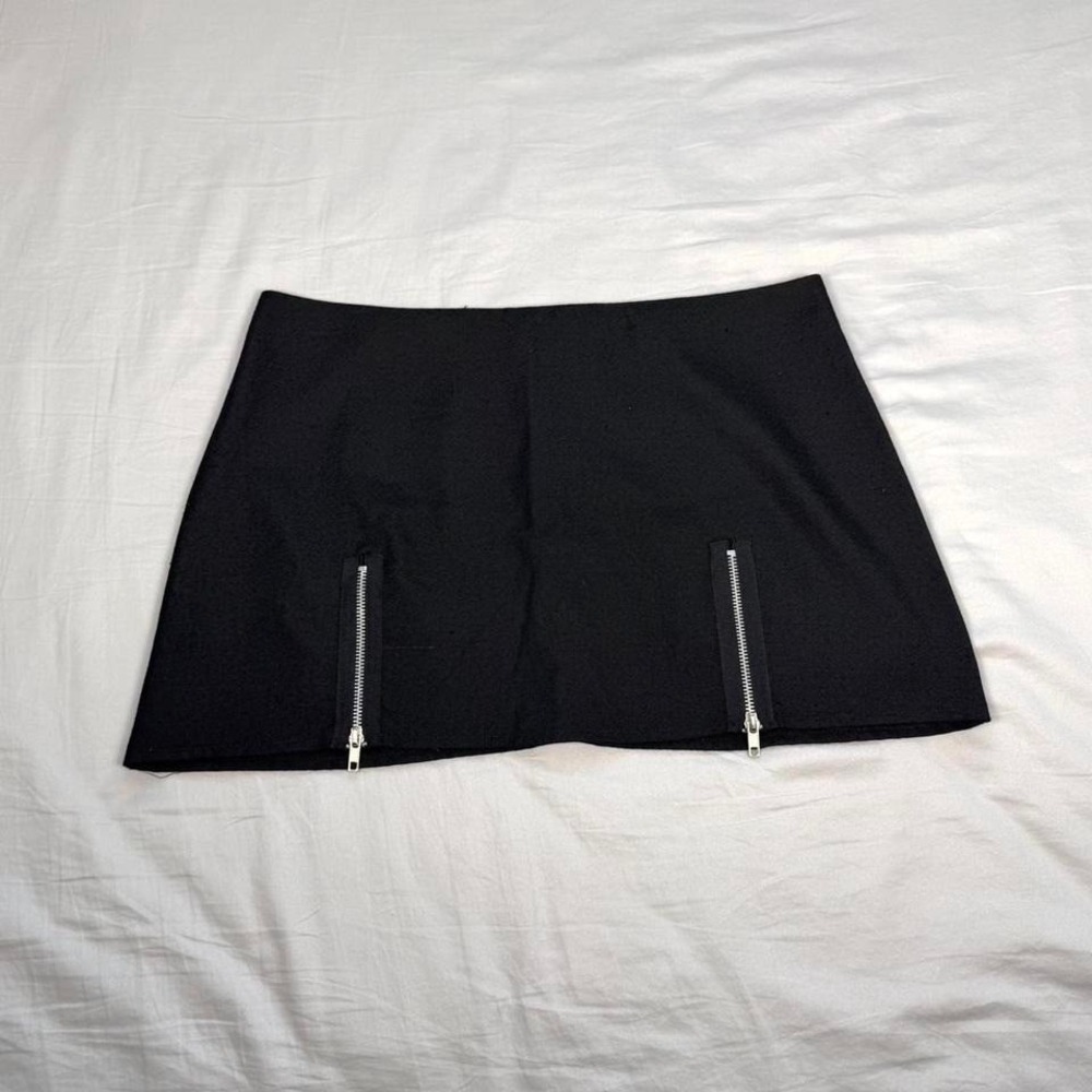 Vintage y2k 90s Morbid Threads black zipper mini skirt